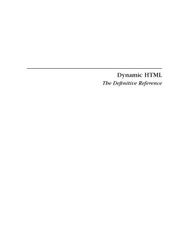 دانلود نسخه کامل کتاب Dynamic HTML: The Definitive Reference