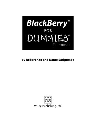 دانلود نسخه کامل کتاب BlackBerry For Dummies, 2nd Edition (For Dummies (Computer Tech))