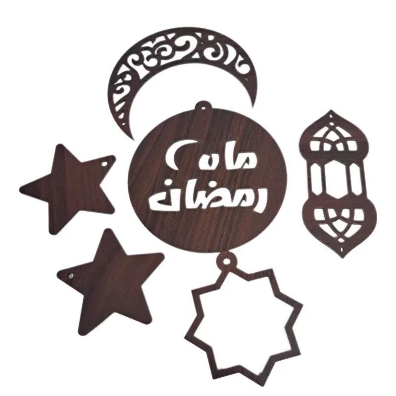 پک ماه رمضان مدل چوبی رنگ قهوه ای