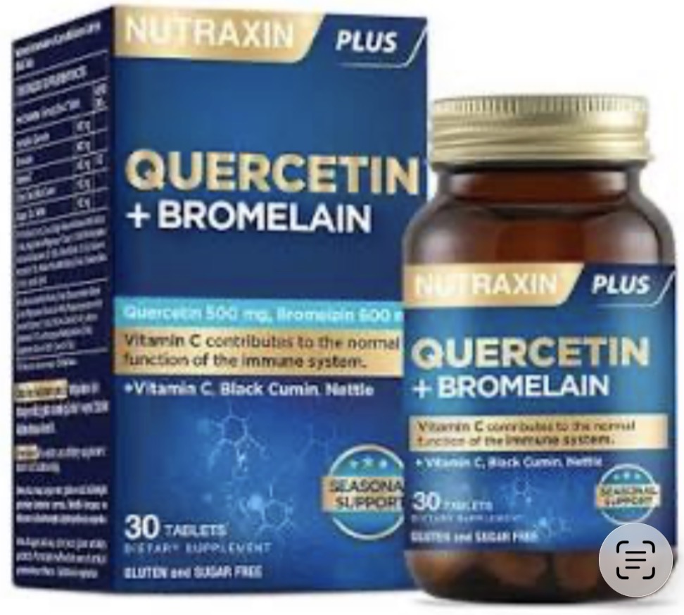 مکمل ۳۰ عددی نوتراکسین کوئرستین بروملین Nutraxin Quercetin Bromelain