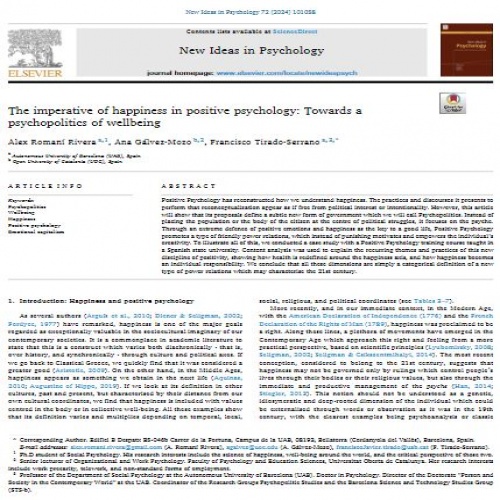 ترجمه مقاله The imperative of happiness in positive psychology: Towards a psychopolitics of wellbeing (2024) - اسمارت فایل