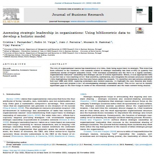 ترجمه مقاله Assessing strategic leadership in organizations: Using bibliometric data to develop a holistic model (2022) - اسمارت فایل