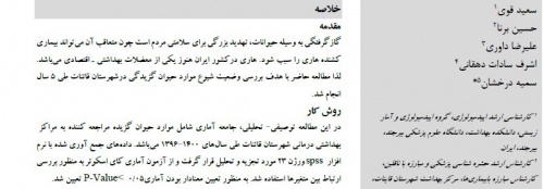 مقاله پژوهشی بررسی حیوان گزیدگی و هاری در طی 5 سال - اسمارت فایل