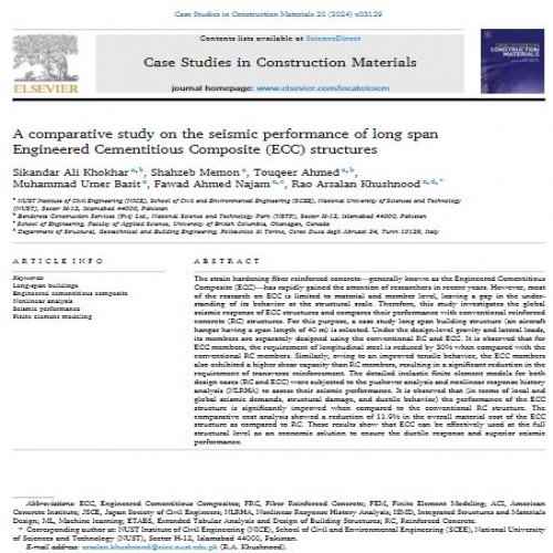 ترجمه مقاله A comparative study on the seismic performance of long span Engineered Cementitious Composite (ECC) structures (2024) - اسمارت فایل