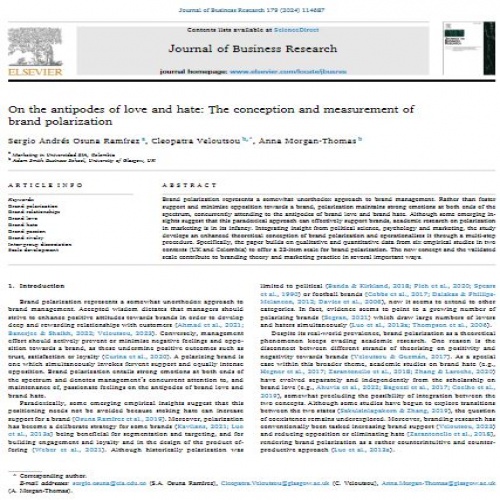 ترجمه مقاله On the antipodes of love and hate: The conception and measurement of brand polarization (2024) - اسمارت فایل