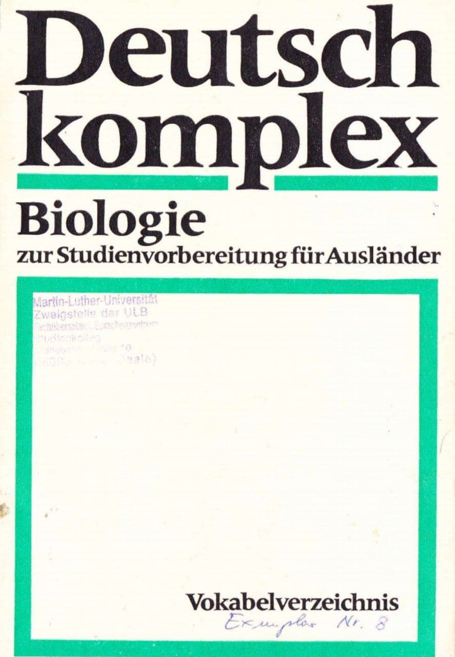 Deutsch komplex Biologie Zur Studienvorbereitung für Ausländer