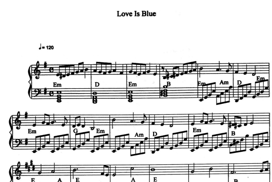 دانلود نت love is blue