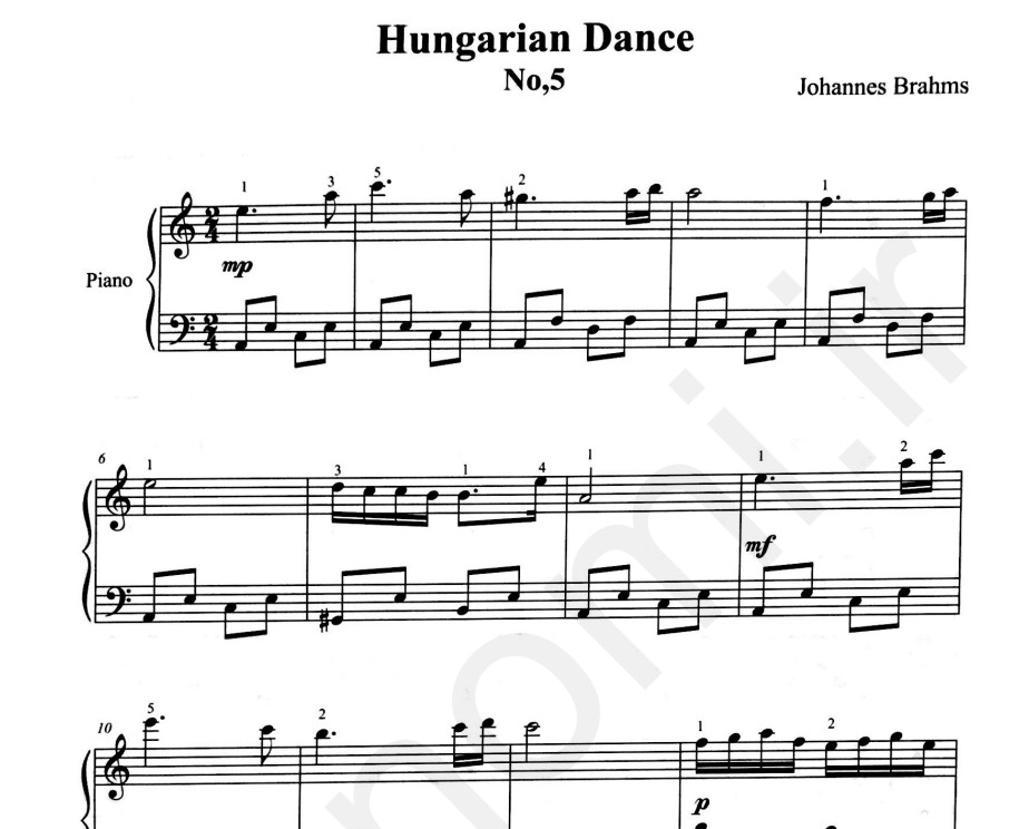 دانلود نت hungarian dance