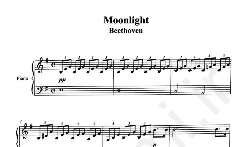 دانلود رایگان نت مهتاب moon light