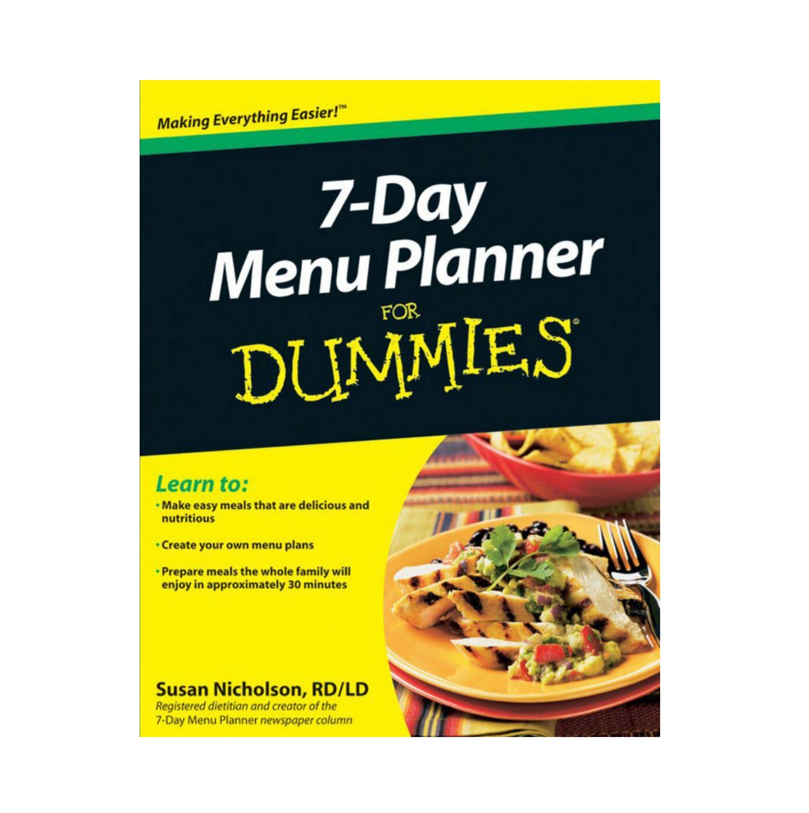 7 Day Menu Planner For Dummies خرید کتاب زبان
