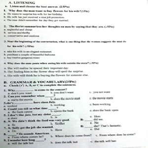 100عدد سوال از کتاب امریکن فایلAmerican English File4