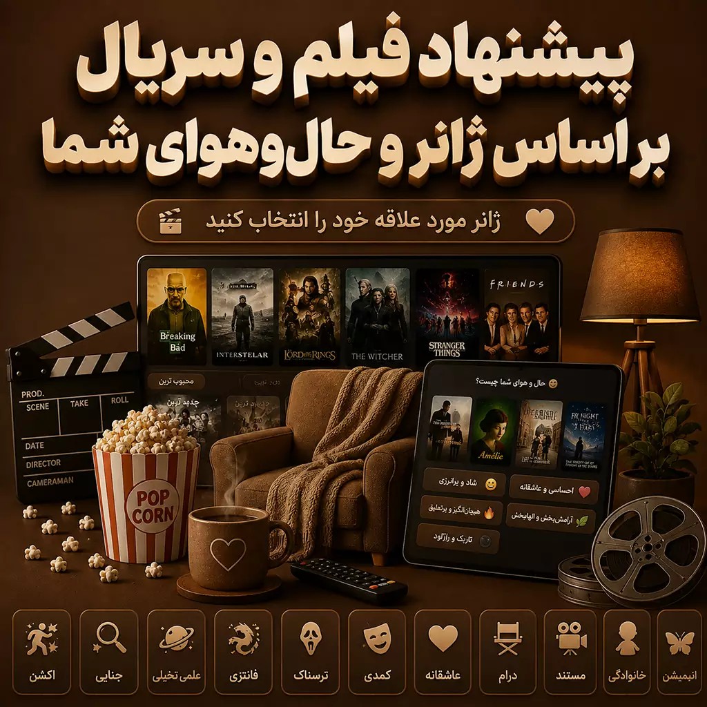 پرامپت پیشنهاد فیلم و سریال بر اساس ژانر و حال‌وهوای شما