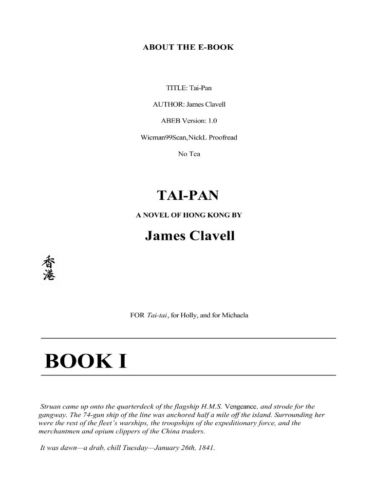 کتاب تای‌پان اثر جیمز کلاول (Tai-Pan) نسخه PDF انگلیسی