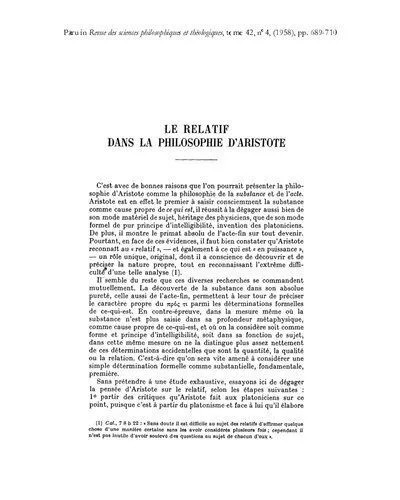 دانلود نسخه کامل کتاب Le relatif dans la philosophie d’Aristote