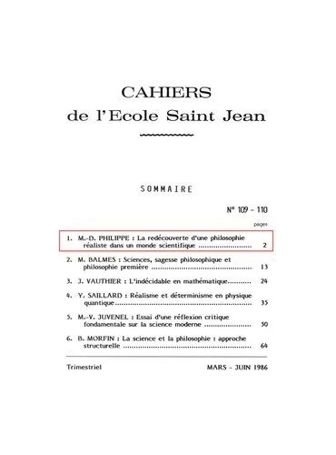 دانلود نسخه کامل کتاب La découverte d’une philosophie réaliste dans un monde scientifique