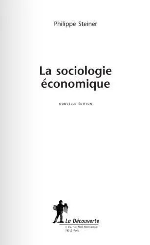 دانلود نسخه کامل کتاب La sociologie économique