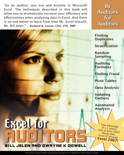 دانلود نسخه کامل کتاب Excel for Auditors: Audit Spreadsheets Using Excel 97 through Excel 2007