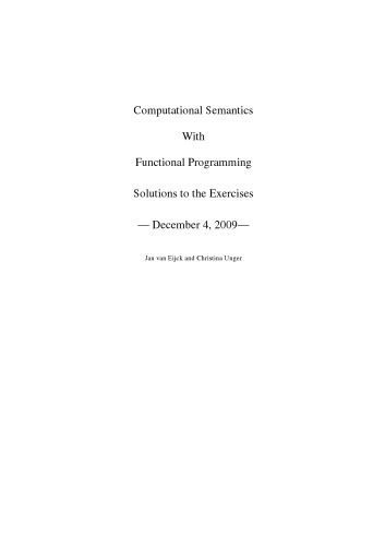 دانلود نسخه کامل کتاب Solutions for Computational Semantics with Functional Programming