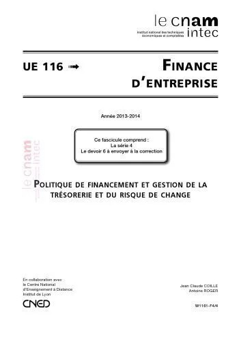 دانلود نسخه کامل کتاب UE 116 Finance d’entreprise 116 Série 4