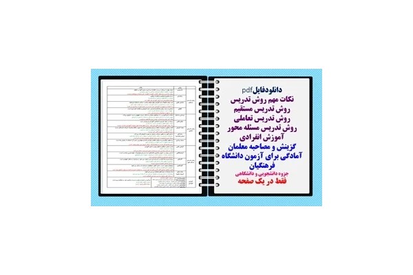 نکات مهم روش تدریس روش تدریس مستقیم روش تدریس تعاملی روش تدریس مسئله محور آموزش انفرادی گزینش و مصاحبه معلمان