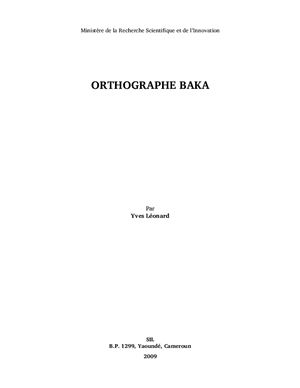 دانلود نسخه کامل کتاب Orthographe baka