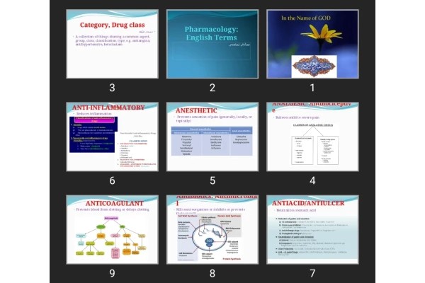 پاورپوینت Pharmacology: English Terms