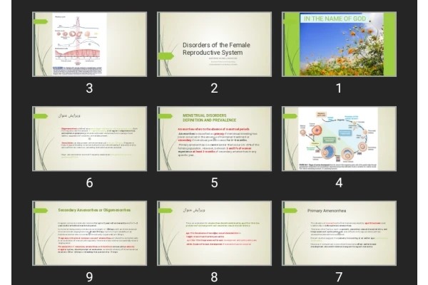 پاورپوینت Disorders of the Female Reproductive System