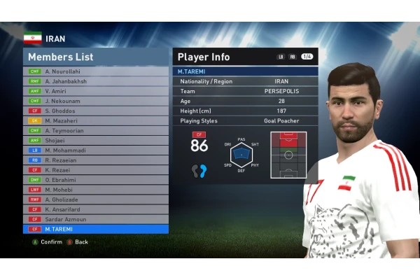 فایل ادیت تیم ملی فوتبال ایران در بازی PES 2016