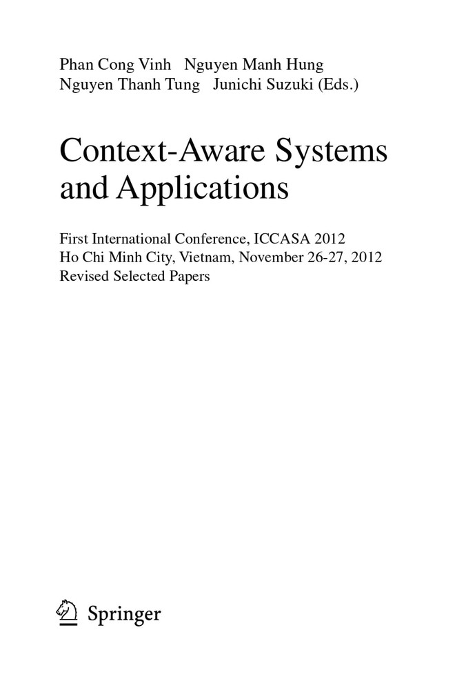 دانلود کتاب Context-Aware Systems and Applications