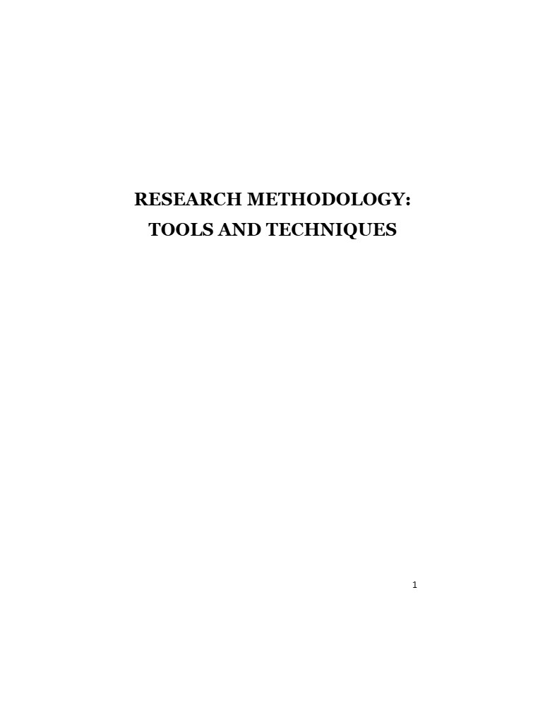دانلود کتاب Research Methodology: Tools and Techniques