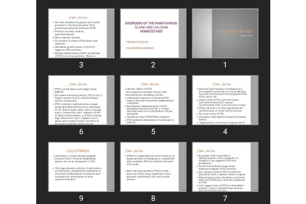 پاورپوینت DISORDERS OF THE PARATHYROID GLAND AND CALCIUM HOMEOSTASIS