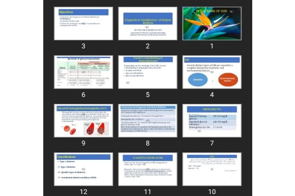پاورپوینت Diagnosis &amp; Classification of Diabets Mellitus