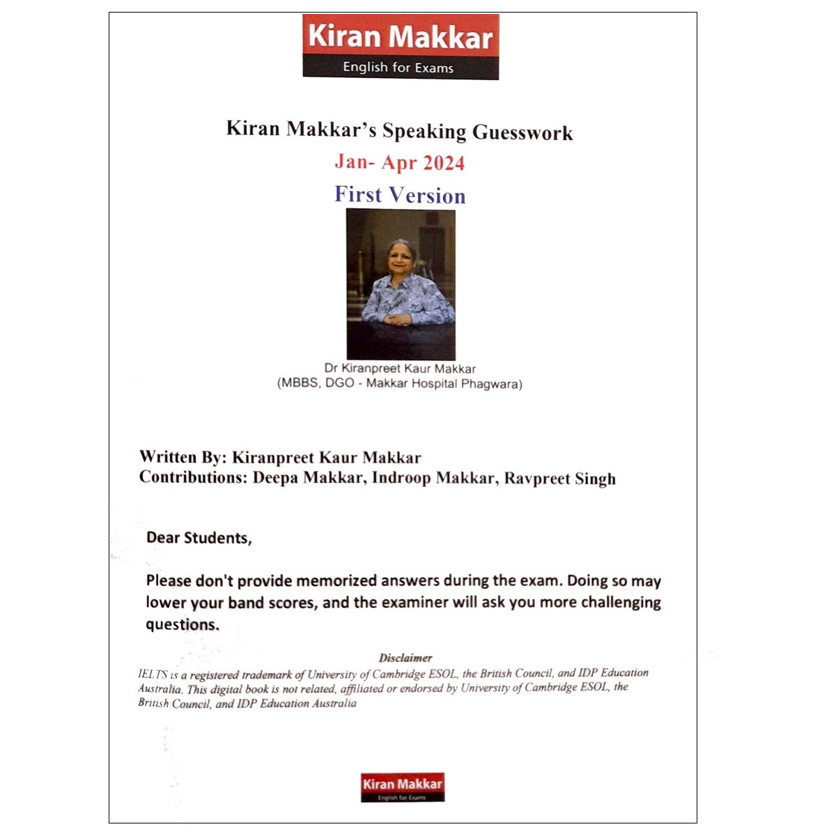 Kiran Makkars Speaking Guesswork Jan-Apr 2024 First Version