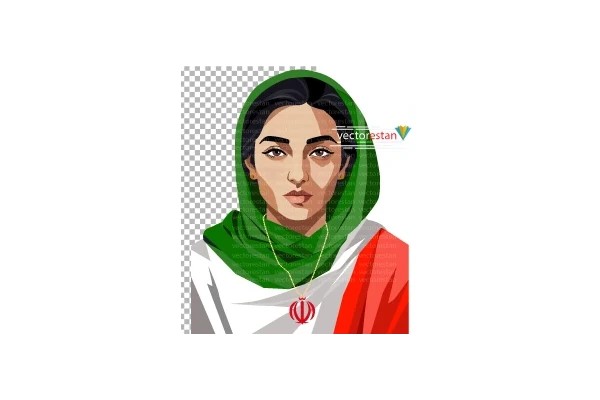 png زن و پرچم ایران