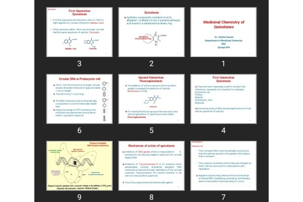 پاورپوینت Medicinal Chemistry of Quinolones