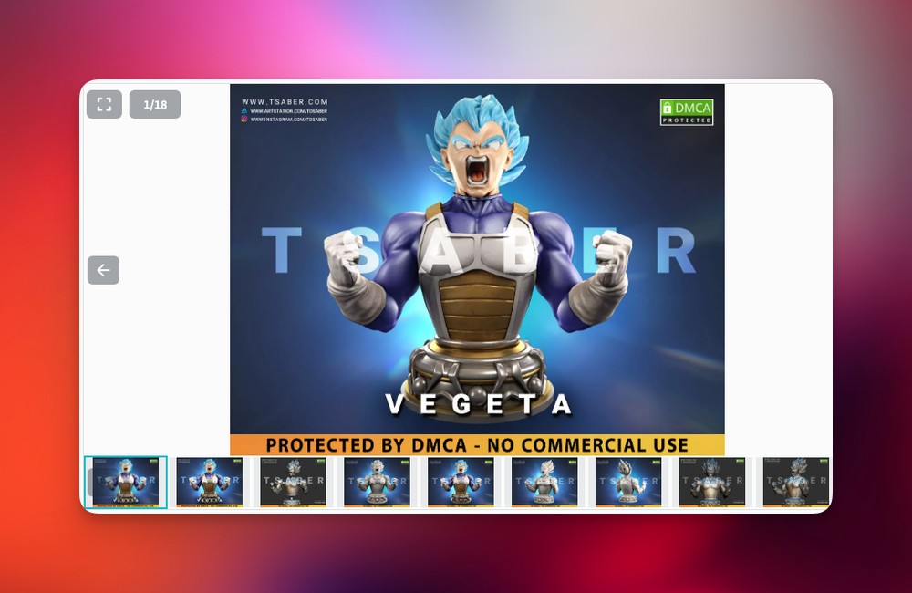 فایل فیگور STL CGTRADER – Vegeta (Dragon Ball)