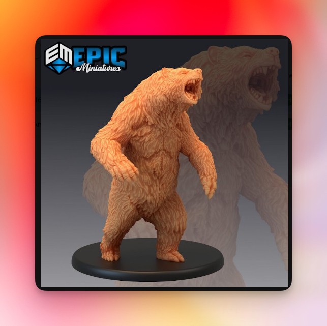 فایل فیگور STL 726 – Grizzly Bear Angry (Large)
