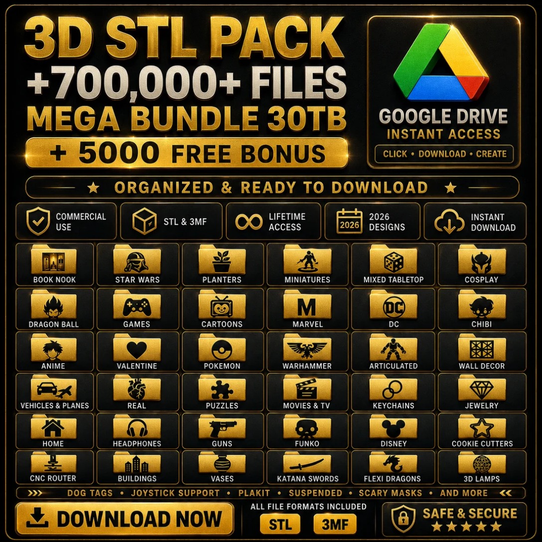 مجموعه‌ی غول‌آسای Ultimate 3D STL Mega Bundle