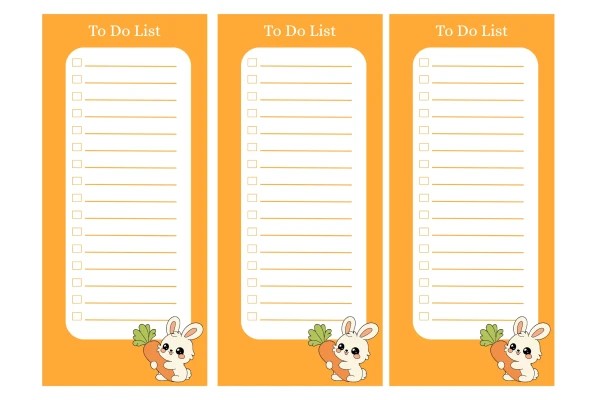 برگه لیست کار ها قابل پرینت to do list