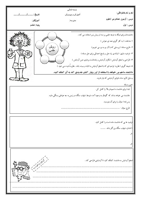 آزمایش علمی ششم دبستان: گام به گام تا کشف حقایق (1403) - اسمارت فایل