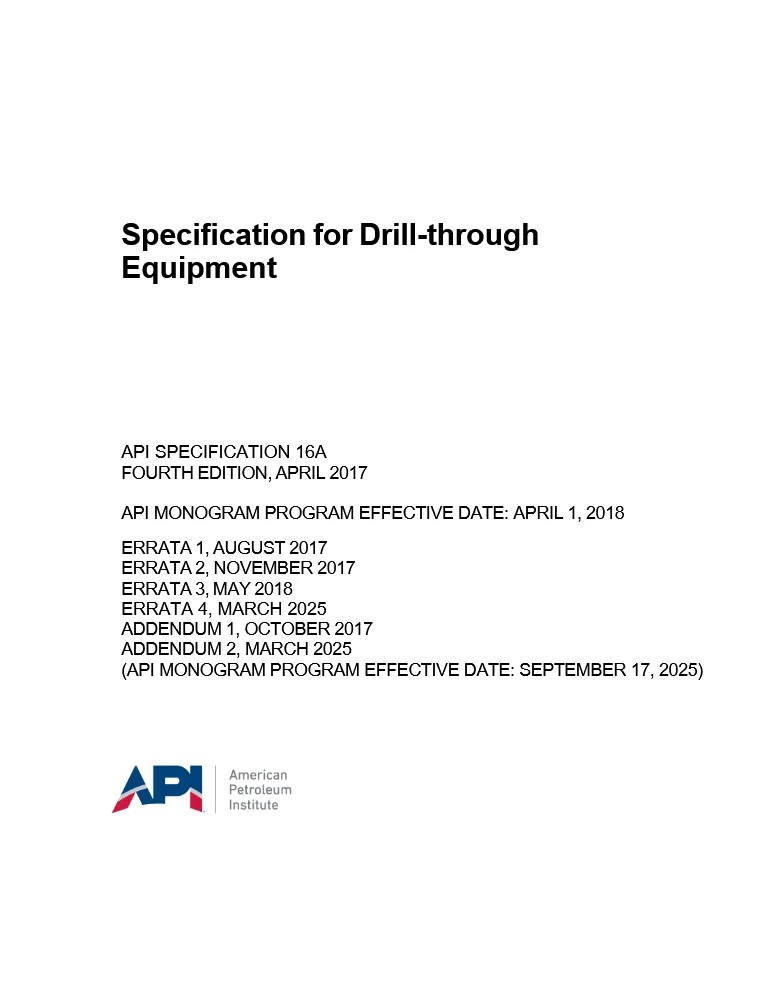 API Spec 16A-2017 (2025) استاندارد نسخه PDF انگلیسی