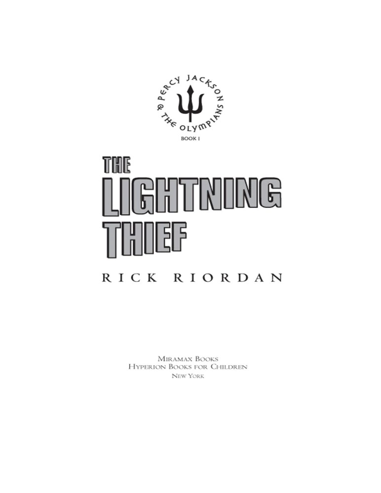 کتاب The Lightning Thief (دزد آذرخش) نسخه انگلیسی PDF