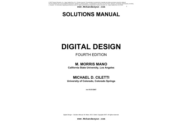📝جزوه: حل المسائل DIGITAL DESIGN 🖊نویسنده: M. MORRIS MANO (نسخه کامل)✅
