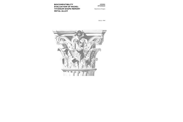 BIOCOMPATIBILITY EVALUATION OF NICKELTITANIUM SHAPE MEMORY METAL ALLOY