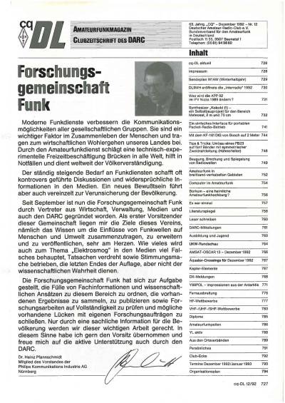 دانلود کتاب CQ DL 12/92 – Amateurfunkmagazin