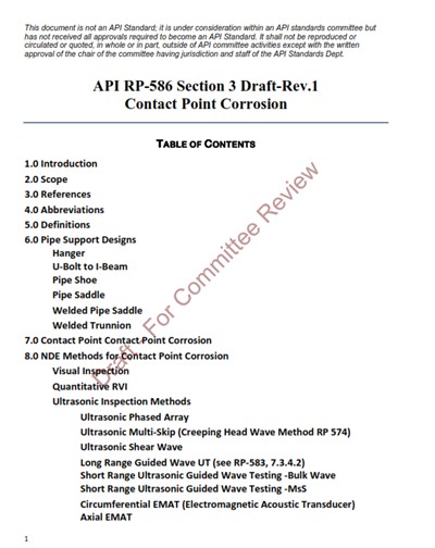 API RP 586 3rd Draft – Chapter 3: Contact Point Corrosion – 2025