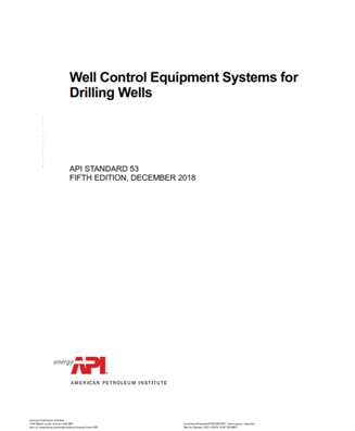 API STD 53- 2018- Well Control Equipment Systems for Drilling Wells