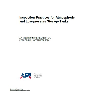 API RP 575- Inspection Practices for Atmospheric and Low-pressure Storage Tanks- دانلود استاندارد بازرسی مخازن ذخیره اتمسفریک و کم فشار