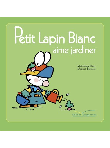 Petit lapin blanc aime jardiner