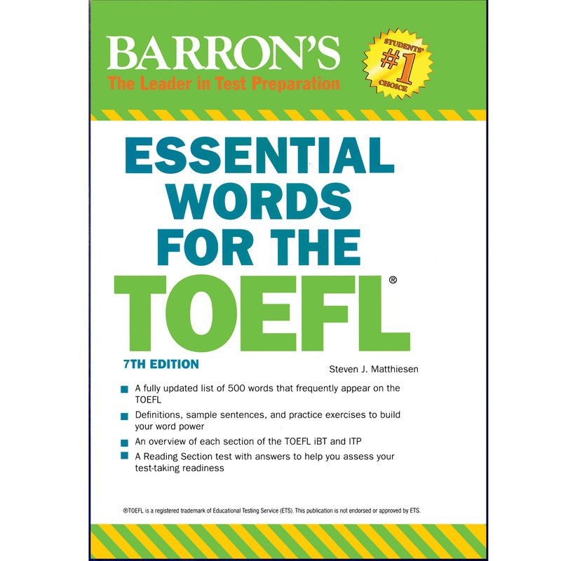 کتاب Barrons Essential Words for The Toefl 7th اثر Steven J. Matthiesen انتشارات هدف نوین